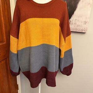 Cozy Colorblock Crew Neck Sweater